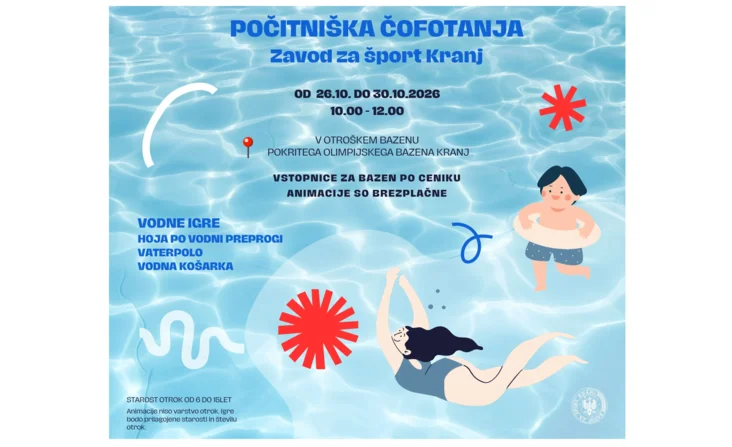 Počitniška animacija na pokritem olimpijskem bazenu